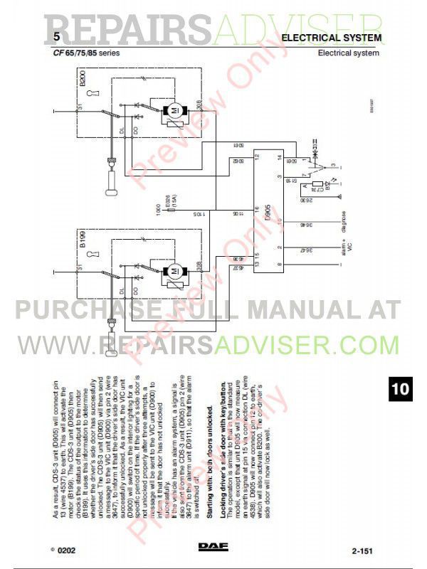 Daf Truck Cf65 Cf75 Cf85 Wiring Diagram Manual Pdf Download