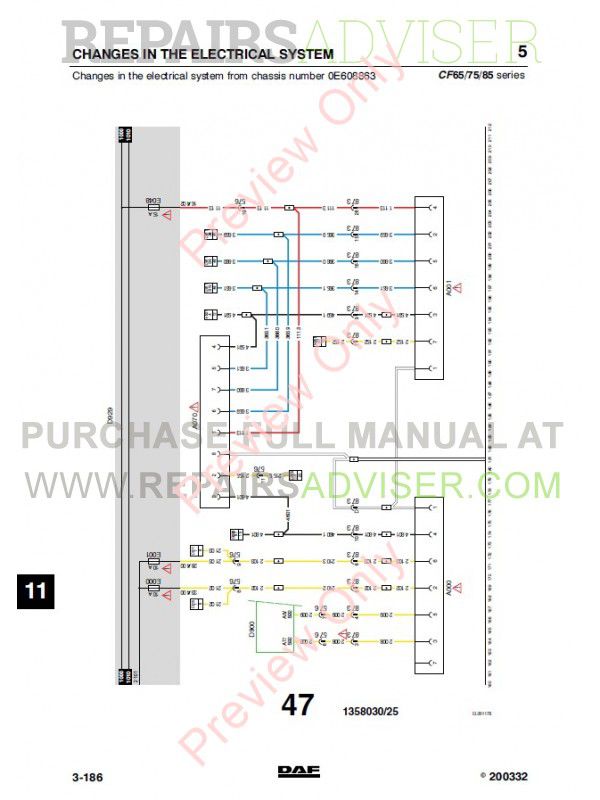 Daf Truck Cf65 Cf75 Cf85 Wiring Diagram Manual Pdf Download