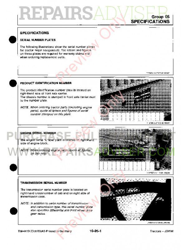 john deere 3640 tractor technical manual tm4419 pdf download
